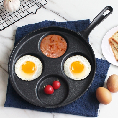 煎锅敬辉铸铁家用迷你煎蛋锅无涂层不粘早餐煎锅