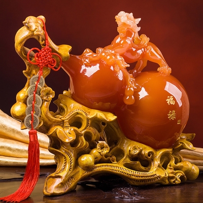 葫芦乔迁摆件宅化聚财镇招财装饰品仿玉摆件
