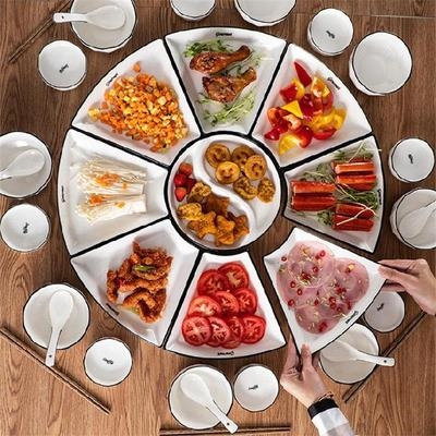 盘子拼盘纯白色饭店用餐餐厅用摆菜盘ktv果蔬其它元器件