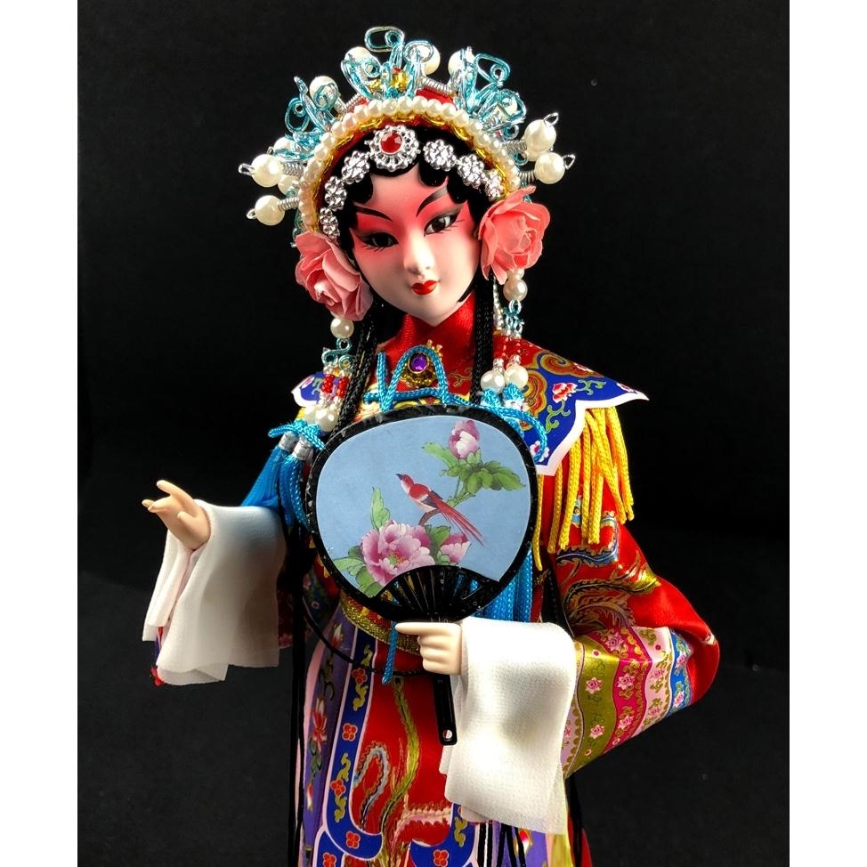 京剧脸谱绢人传统唐人娟人摆件戏曲人物桂英杨贵妃绢人