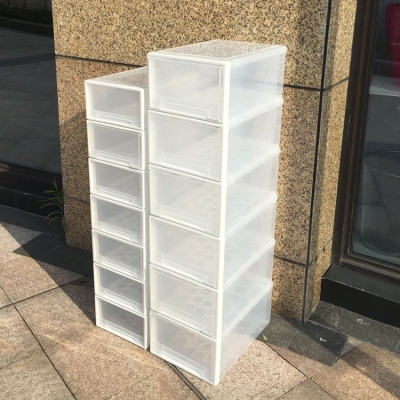 放鞋子抽屉式收纳加厚防潮透明塑料简易鞋盒床底宿舍男女组合鞋柜