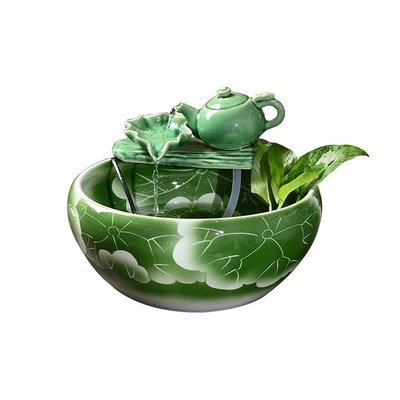 循环水流陶瓷鱼缸流水喷泉摆件客厅家用水系摆件