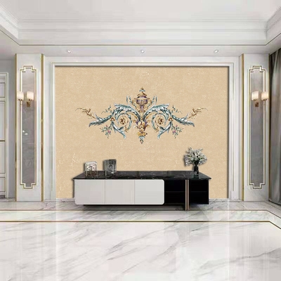 独秀新款墙布独绣欧式欧式美美式大花电视沙发墙布