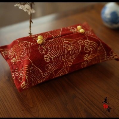 纸巾莲花纸盒客厅车用荷花中式套餐餐巾套车纸巾套