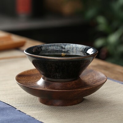 杯子建盏托曜变天天目盏台木质茶托杯垫宋代茶托
