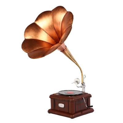 留声机古董手摇老式复古怀旧模型收音机照相机电话机摆件