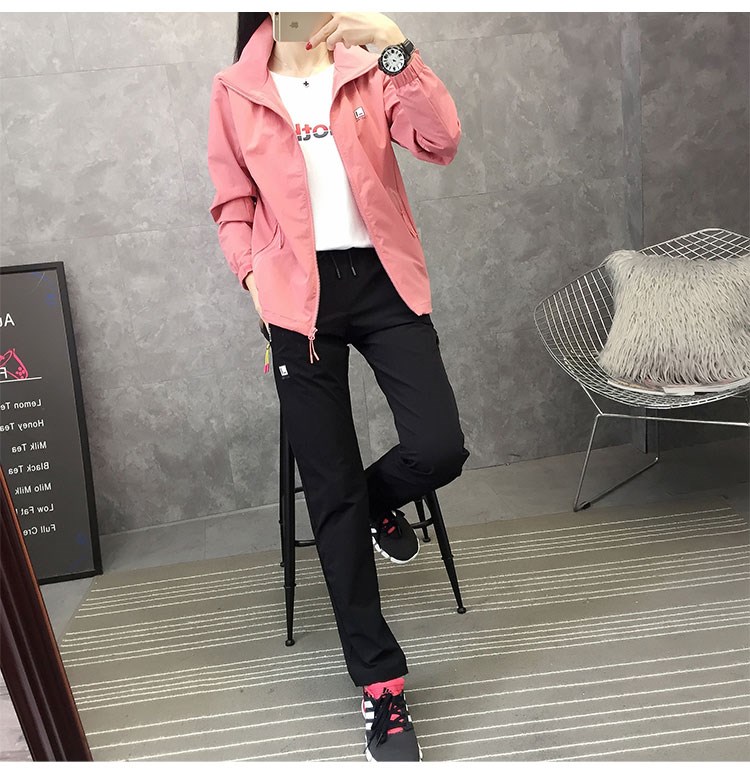 冲锋衣女套装裤子户外单层防水徒步冲锋衣