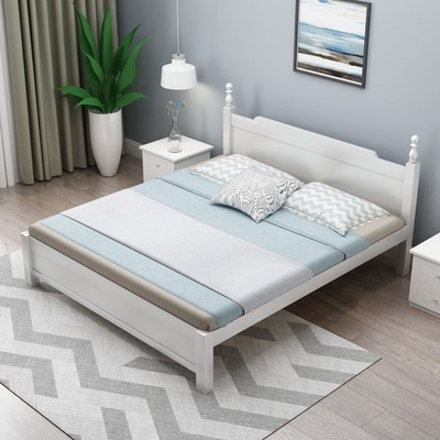 床架超薄婴儿床老式办公室落地式床实木北欧风格客厅双人单人床低