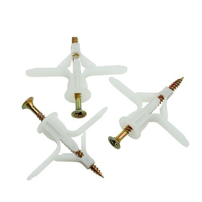 飞机螺栓坚固石膏板机型涨塞固定蝴蝶型加厚安装中款塑料膨胀管