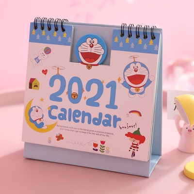 台历2021年创意简约美少女桌面小仙女粉色日历年历台历