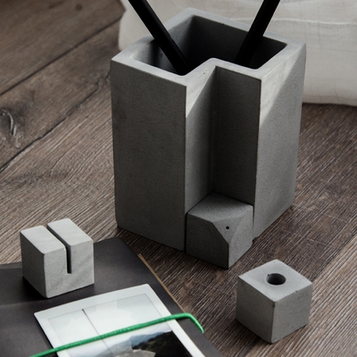 水泥笔筒北欧个性简约日式创意时尚可爱学生笔筒