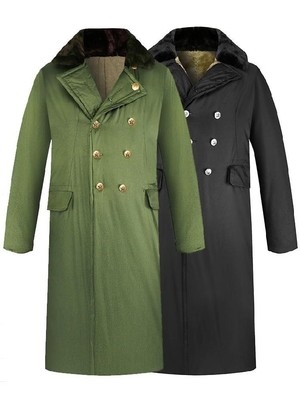 绿色制服秋冬季常服军大衣防风防冻老式御寒军绿军迷大衣