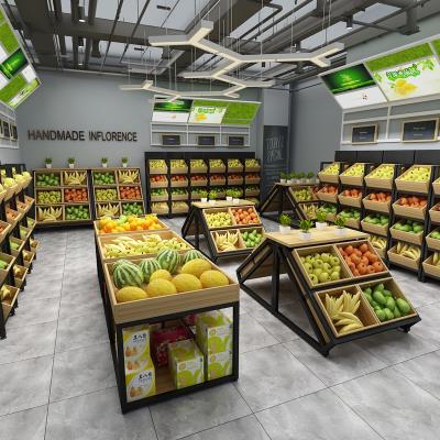 水果蔬菜摆摊实木家用柜台便利店组合木质多层水果架