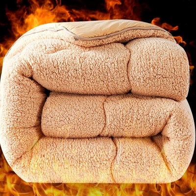 超厚被子辈子冬季加厚羊毛绒被芯冬双面保暖棉花被