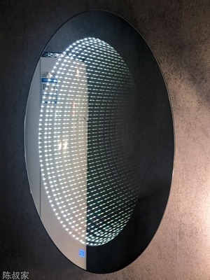 现代简约无限镜灯镜子光影深邃时光隧道卧室半透镜前灯