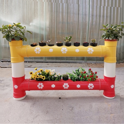 花盆创意水管管道特色pvc圆柱花架花架