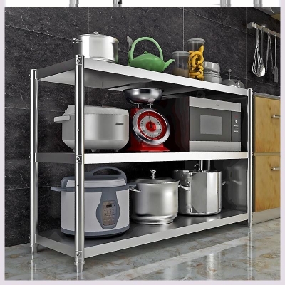 置地式铁架子隔板米面厘米不锈厨房置物架落地式厨房置物架