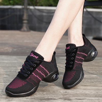 舞鞋2019夏季跳舞女士织网透气广场广场舞软底现代舞鞋