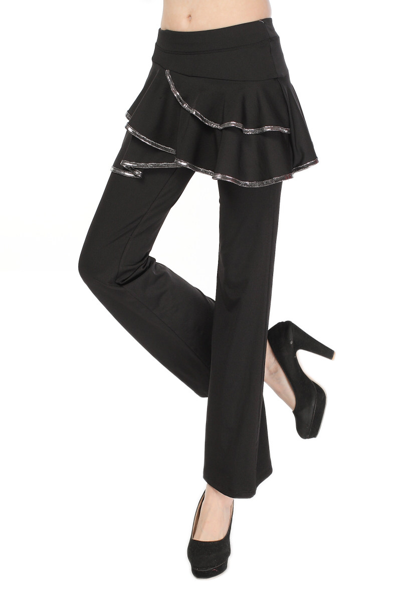 新款服下练功裤子春夏舞蹈长裤裙舞斗牛黑色广场舞裤