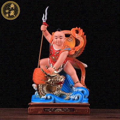 哪吒三太太子神像闹海家居供奉摆件肚兜骑龙摆件