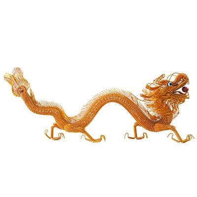 手工摆件铜丝编织工艺品摇钱树装饰品龙手工凤凰孔雀摆件