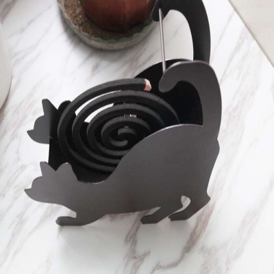 铁艺防火猫咪蚊香盘托创意日式可爱檀香香熏香薰炉