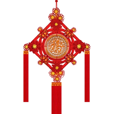 乔迁结福挂件客厅桃木大节新居装饰电视大号中国结