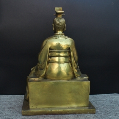 八卦祖师文王摆件开光纯铜后天神像家居师爷摆件