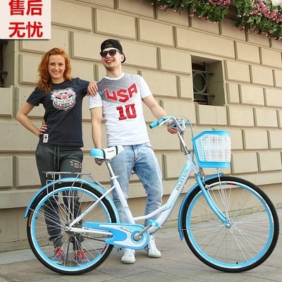 自行车女式成年普通通勤单车复古上班轻便成人男女学生淑女车单车