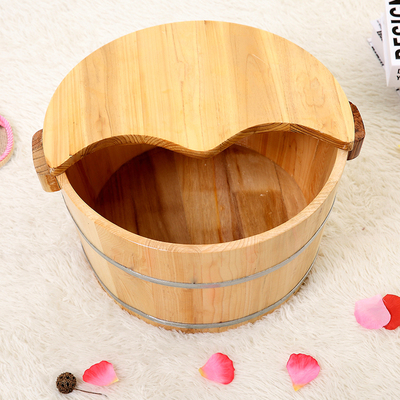 足浴木盆桶泡脚带洗澡按摩浴盆成人木质屁股足浴盆