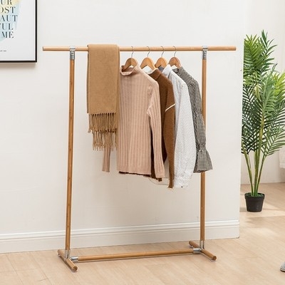 竹竿晾衣竹制不锈钢接头单杆式晾衣架室内卧室阳台衣架