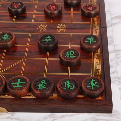 老挝大红酸枝中国象棋套装木制大号礼品摆件成人中国象棋