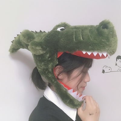 恶搞恐怖动物鳄鱼头套仿真玩偶可爱网红搞怪帽子