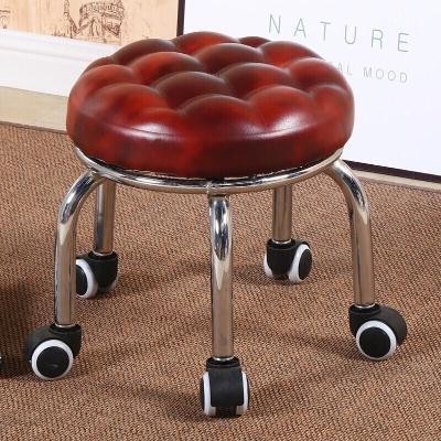 带轮凳子板凳轱辘矮凳学步滑轮凳皮凳带娃2018酒吧椅