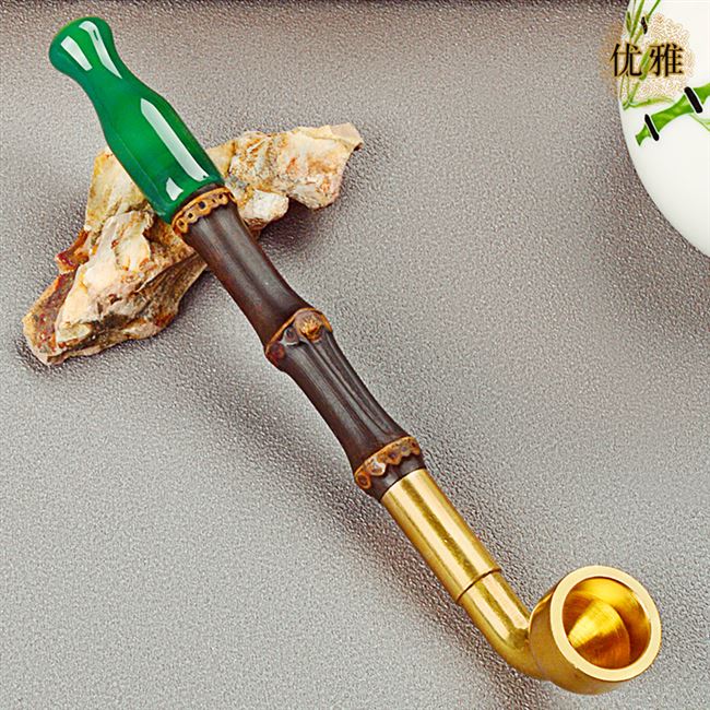 烟袋烟斗老式男士烟丝传统锅子旱烟手工紫竹烟斗