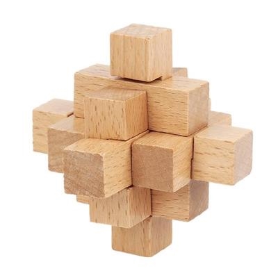 孔明锁鲁班儿童学生解锁游戏连环环扣榉木三角解锁