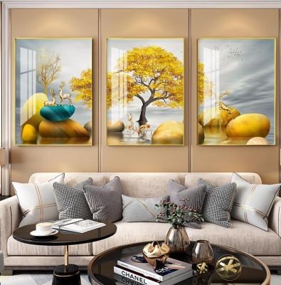 油画墙壁壁画沙发背景墙简约三联新房客厅画室现代装饰画