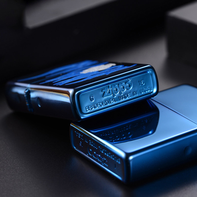 打火机zippo正版蓝色火焰蓝冰哈雷20711美国正品zippo