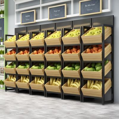 水果蔬菜摆摊实木家用柜台便利店组合木质多层水果架