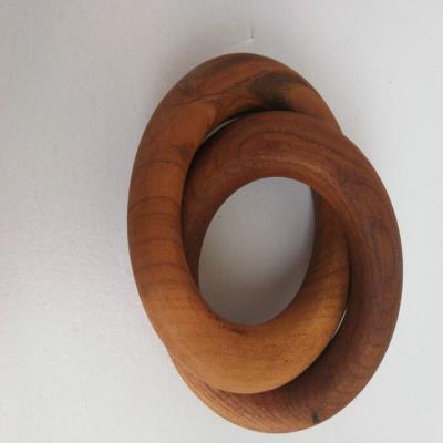 道教用品阴阳圈双环手把件枣木手镯小号乾坤圈阴阳环