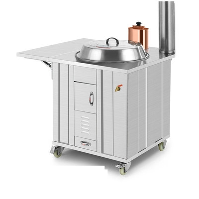 取暖户外木柴锅炉农村无烟隔热暖炉锅灶大锅野餐炉具