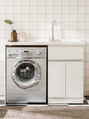 balcony cabinet proof moisture wash machine sink washing