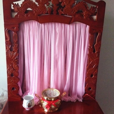 财神帷幔古风装饰布纱帘门帘佛禅屏风寺庙佛龛门帘