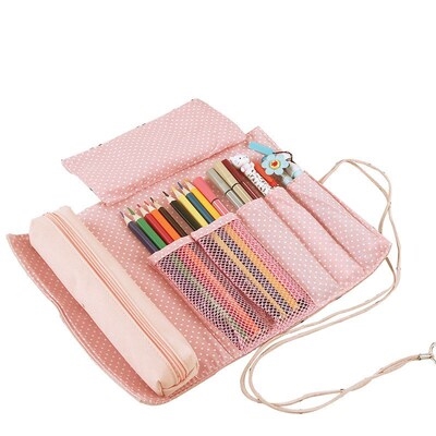 笔袋简约女生小清新笔帘卷式笔袋文具铅笔盒中小学生笔袋