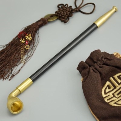 旱烟袋老式烟斗烟具旱烟黄铜烟锅实木木烟玉石烟斗