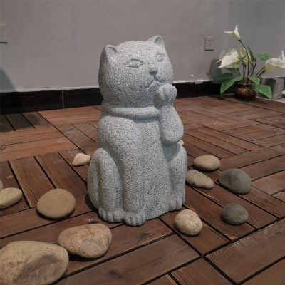 京都财礼招财开业动物花园摆件石摆件庭院招财猫石雕