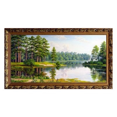 山水风景油画欧式横向长方形尺寸客厅玄关进门油画