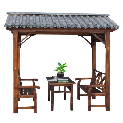 院内凉亭户外防腐庭院实木简易亭子防腐木
