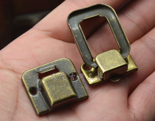 方扣锁五金木青盒盒仿古锁扣配件古木太平礼品暗箱扣