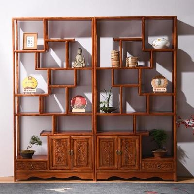 木质书橱中式古董实木货架展示架茶叶柜酒展柜多宝格